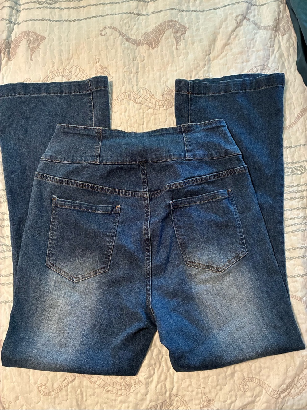 SHEIN Dark Blue Flared Leg Jeans - Picture 5 of 7